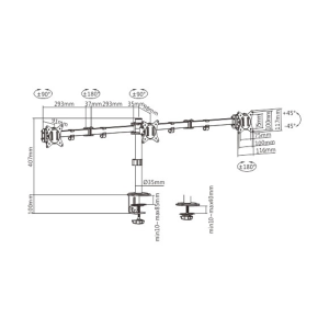 Nosilec za tri monitorje MA-D3-01 17”-27” - slika 3
