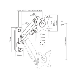 Nosilec za monitor MA-WA1-01 17”-27” - slika 2