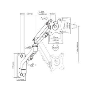 Nosilec za monitor MA-WA1-02 17”-27” - slika 2