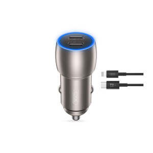 Polnilec za avto XO CC51 PD 40W 2xUSB-C + kabel 8-pin Lightning - slika 1