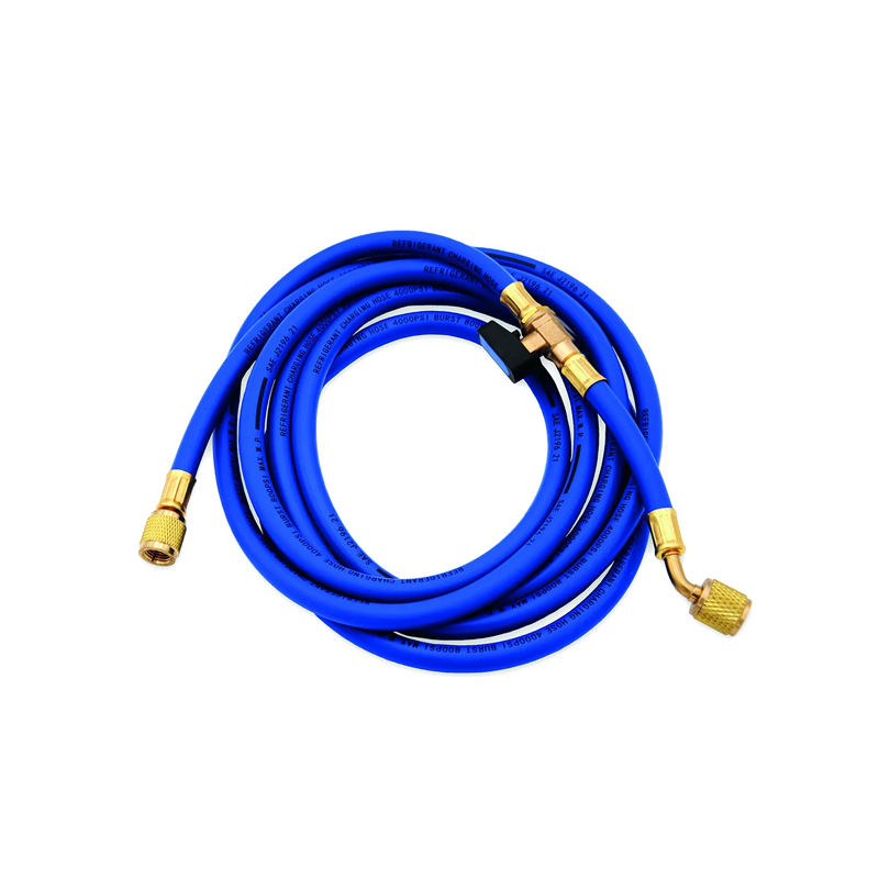 Cev za polnjenje 45° 1/4" na 1/4" modra