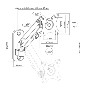 Nosilec za monitor Maclean MC-458 17”-27” - slika 7