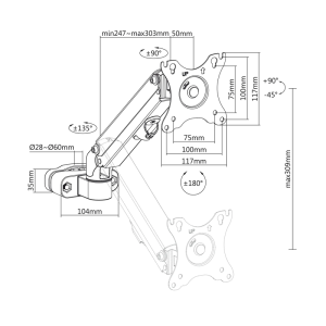 Nosilec za monitor Maclean MC-459 17”-27” - slika 6