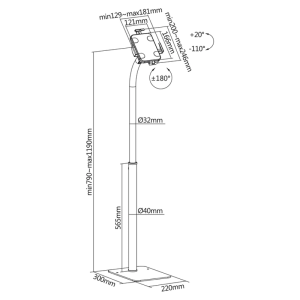 Stojalo za tablico Maclean MC-467W belo - slika 10