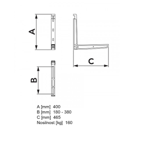 Konzola za klimo 465 x 400 SCD500121 antracit - slika 2