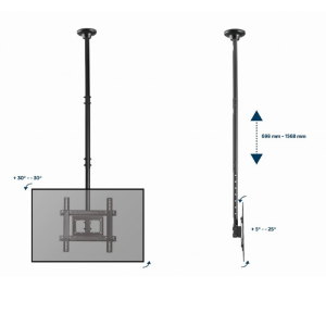 Stropni nosilec za LCD TV Gembird CM-70ST-01 32''- 70'' - slika 5