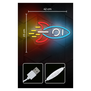 Neon LED luč - Raketa - slika 3
