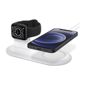 Polnilno stojalo Spigen Magfit Duo belo - slika 2