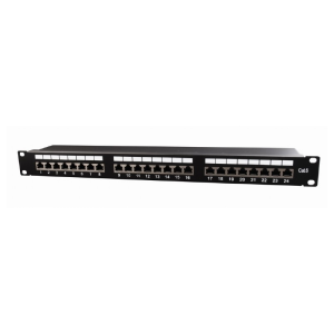 Patch panel CAT6 24-portov, zaščiten, 1U - slika 1