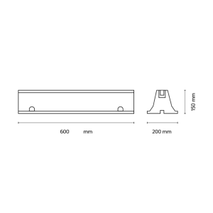 Talna konzola za klimo Brooklyn Base 600 x 200 x 150 mm - slika 2