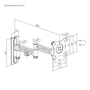 Nosilec za TV MyWall HC 1-3L 13" - 32" - slika 8