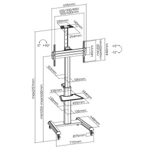 Stojalo za LCD TV Gembird TVS-70T-02 37''-70'' - slika 7