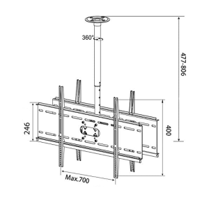 Stropni nosilec za dva TV-ja MyWall HP4 37''- 60'' - slika 2