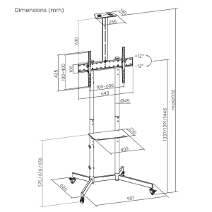 Stojalo za TV Maclean MC-113B 37''- 70'' - slika 10