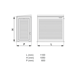 Zaščita za zunanjo enoto TS SCD500276 1100 x 1050 x 600 mm siva - slika 2