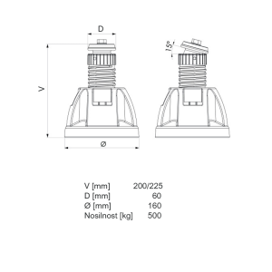 Nastavljivi podstavki za klimatske naprave Zeus H.100 4 kosi - slika 2