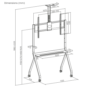 Stojalo za TV Maclean MC-114B 55''- 100'' - slika 8