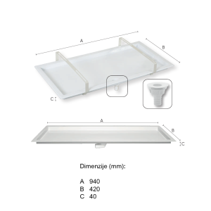 NICCONS 9899-099-01-RES Posoda za kondenz 940 x 420 x 40 mm - ogrevana - slika 3