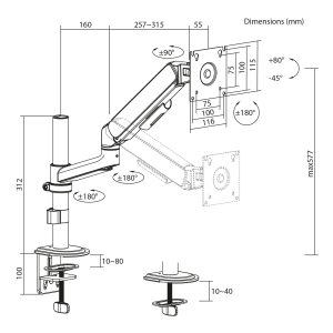 ErgoOffice ER-691B Nosilec za monitor - slika 6