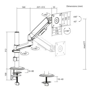 ErgoOffice ER-691W Nosilec za monitor - slika 6