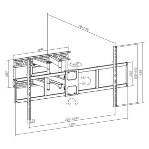 MyWall Nosilec za TV HF 7L 60"-140" - slika 5